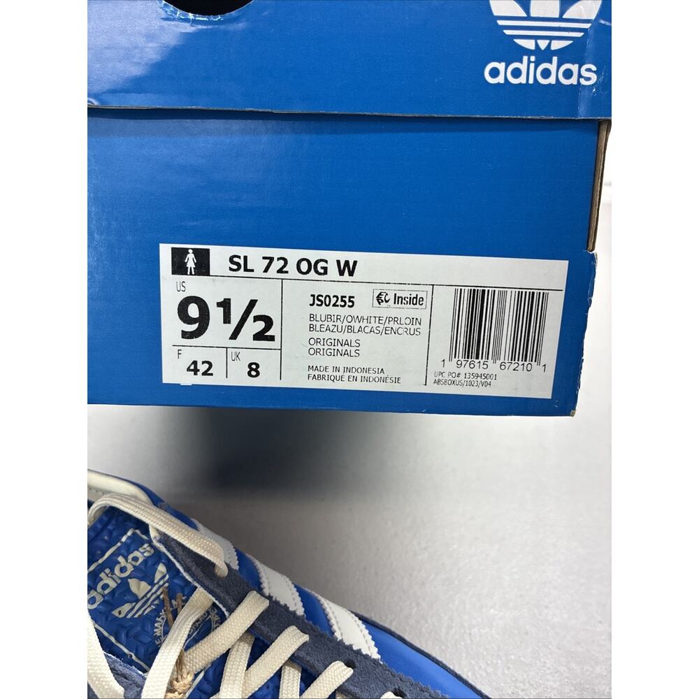 Adidas Women's SL 72 OG Size 9.5 Blue Bird Beige |JS0255| New With Box - Picture 6 of 6